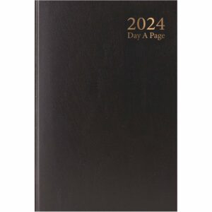 Black Hardback Day To View A6 Diary 2024