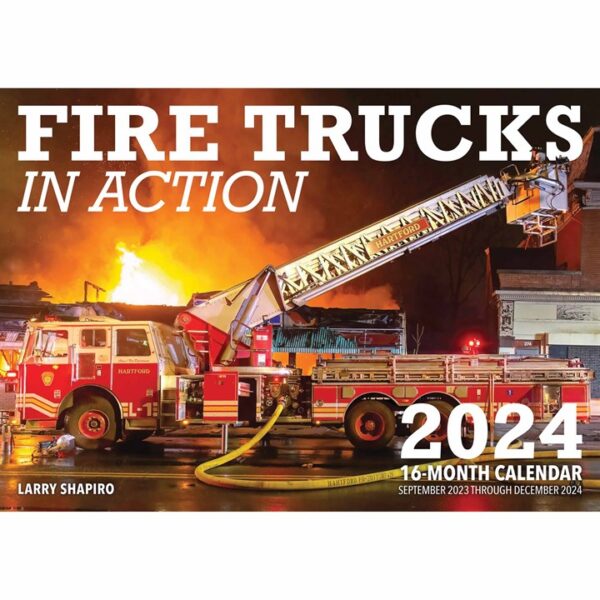 Fire Trucks In Action Deluxe Calendar 2024