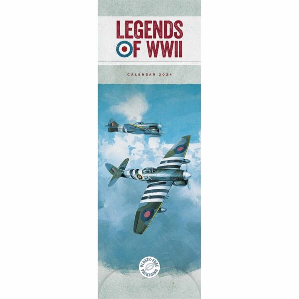 Legends Of WWII Slim Calendar 2024